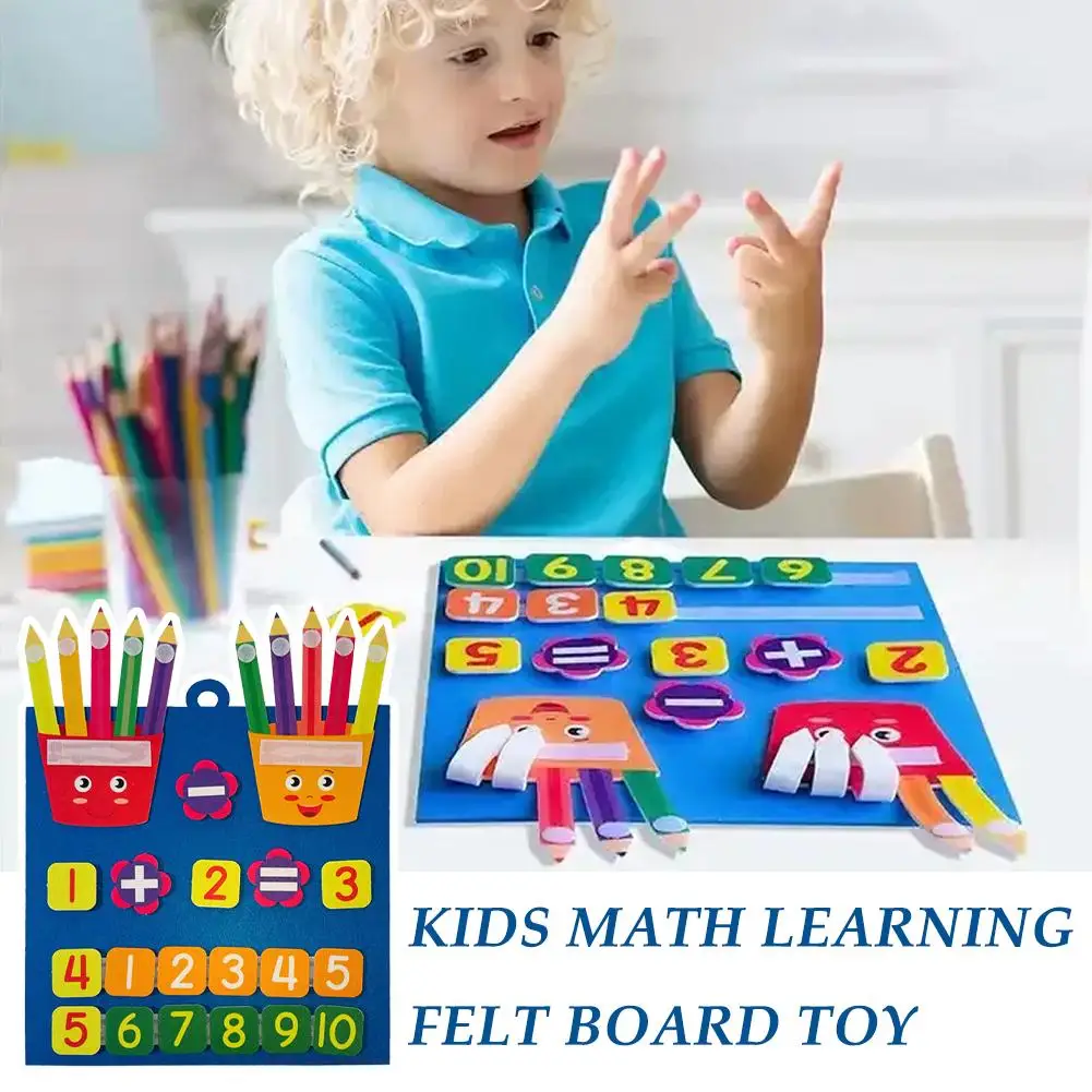 

Felt Montessori Math Toy Children Pen Counting Busy Kids And Board Subtraction Addition Early 32*30cm Educational Toys R1h9