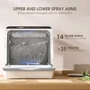 Portable Countertop Dishwashers, NOVETE Compact Dishwashers with 5 L Built-in Water Tank & Inlet Hose, 5 Washing Programs 5