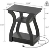 End Table with Charging Station, Side Table with USB Ports and Outlets, Nightstand, 3 Tier End Table with Storage 2
