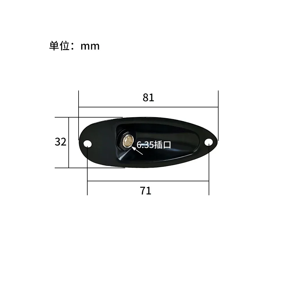 Ersatz für Strat Stratocaster E-Gitarre Klinkenplatte 6,35 mm 1/4 Zoll Bootsförmiges Audio-Anschlussbuchsenpanel – Detail 9