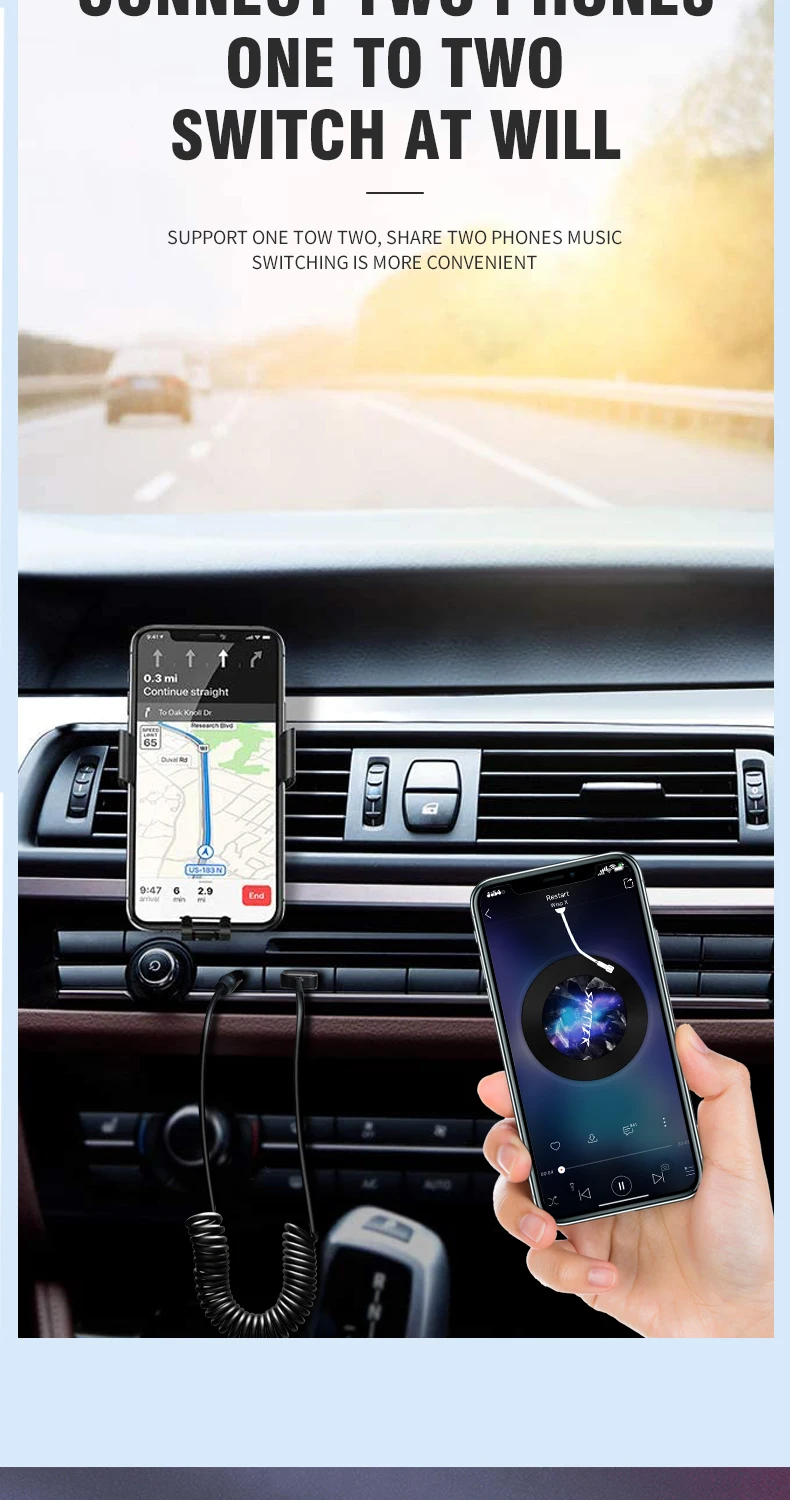 New Upgrades Bluetooth 5.4 Audio Receiver USB To 3.5mm AUX Car Wireless Music Ad