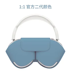 Premium Leather Protective Case for AirPods Max - Smart Power - Off Feature (2nd gen Blue)