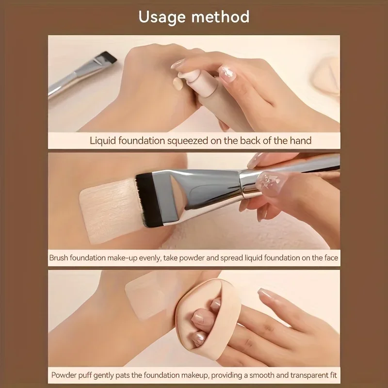Description Picture 3 of itemMulti-Use Foundation Ultra-Fine, Hypoallergenic Nylon Bristle Oval Foundation Brush - Perfect for Face Makeup Puff Concealer