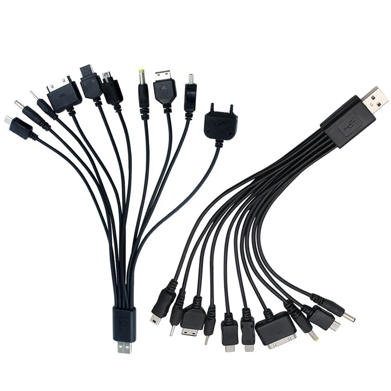 범용 멀티 핀 케이블 충전기, USB 어댑터 케이블, 데이터 와이어 코드 하이 퀄리티, 10 in 1 다기능 USB 데이터 전송 케이블