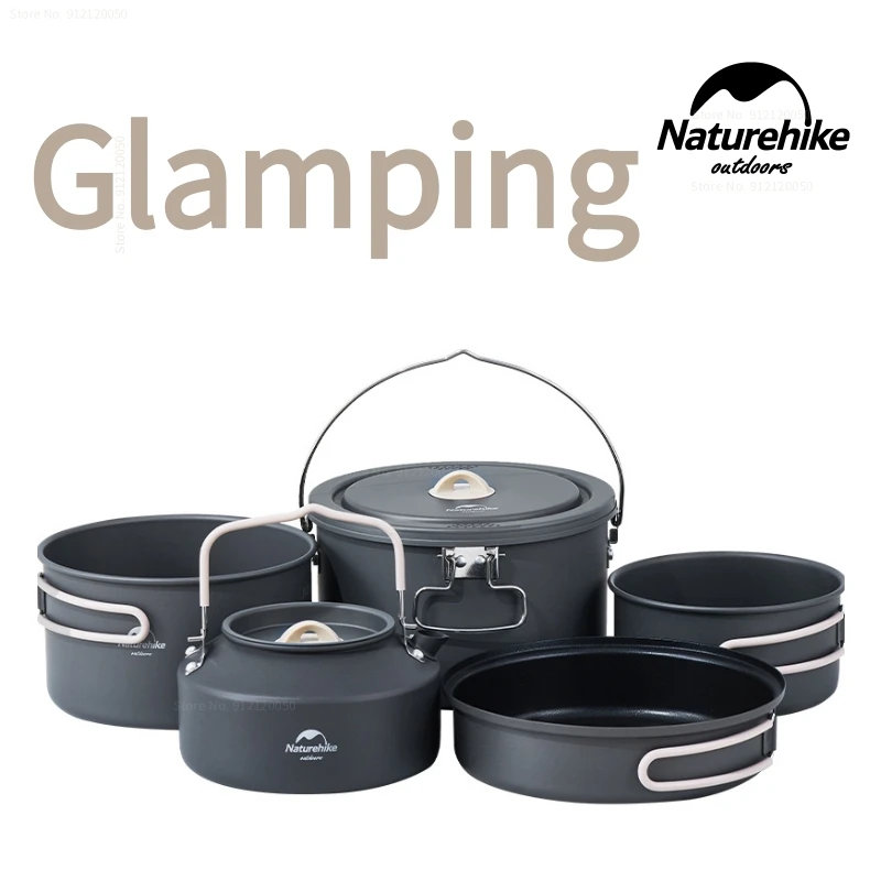 

Naturehike Camping Aluminum Alloy Camping Pot Cookware Tableware Pots Kitchenware Sets Outdoor Picnic Pot Kettle Cooking Tools