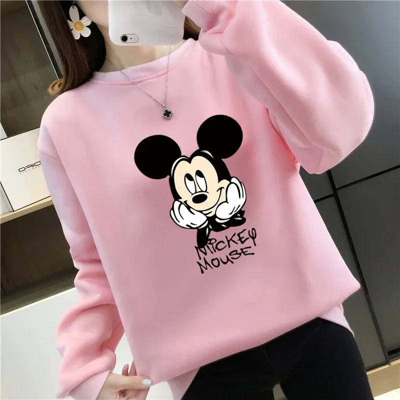 

Disney Animation Mickey Mouse Sweatshirt Autumn Long Sleeve Casual Spring and Autumn New Warm Pullover Boys and Girls Sweatshirt