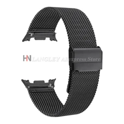 Enhanced Stainless Steel Milanese Watch Strap - No - Gap Design Bracelet Watchband - Watch 8 Classic 46mm (Black)