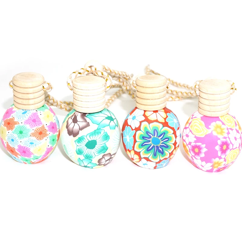 11 pcs pottery 6pcs 12ml Car Perfume Bottle Pendant Creative Car Car Pendant Car Hanging Pendant Soft Pottery Perfume Empty Bottle