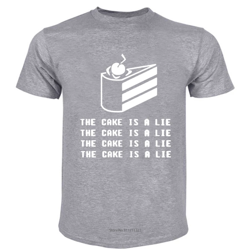 

Футболка мужская с коротким рукавом и принтом «The Cake Is A Lie»