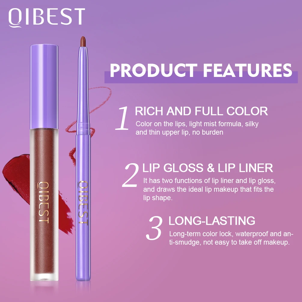 4 Matte Liquid Lipstick With 4 Lipliner Set Long-Lasting Non-Stick Cup Not Fade Waterproof High Pigmented Lipgloss Halloween Kit