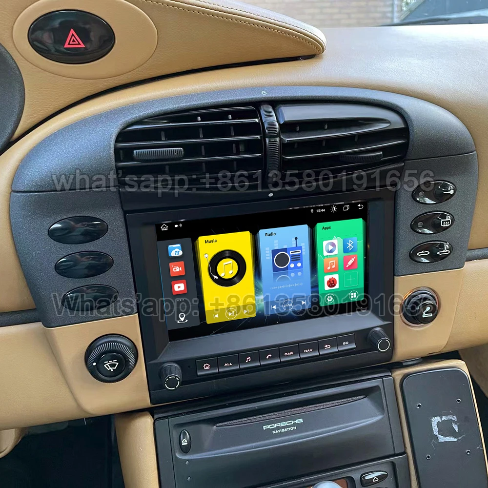 

Car Radio GPS Player Carplay Android Auto For Porsche 911 996 986 Boxster Carrera 1998 1999 2000 2001 2002 2003 2004 2005 2006