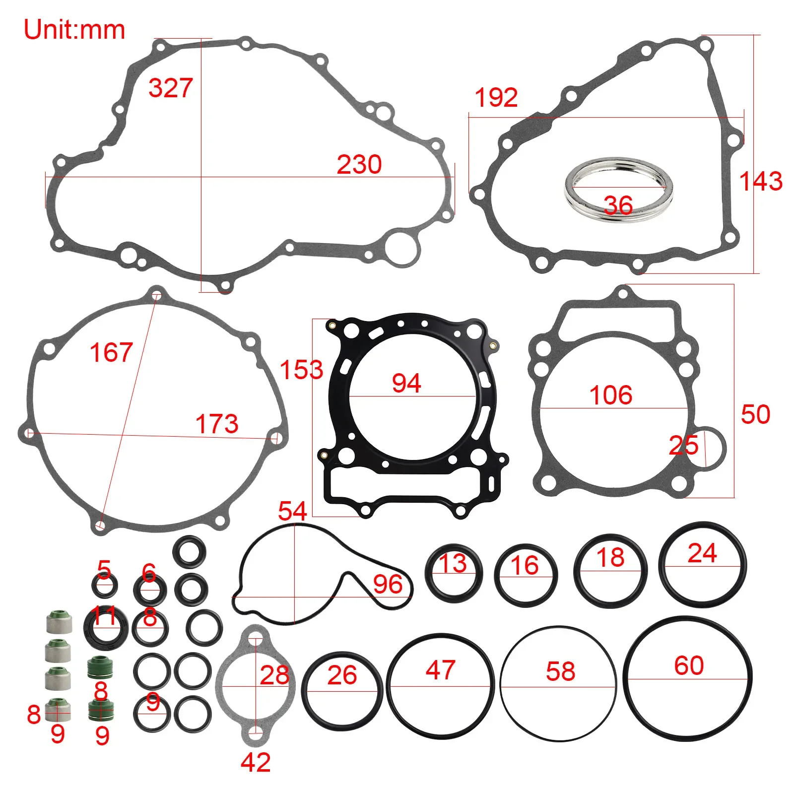 Engine Gasket Kit motorcycle gasket kits For Yamaha YFZ450 YFZ 450 2004-2009 ATV Motorcycle