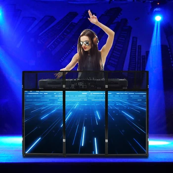 73x23x45.3in DJ Booth Facade Table Station - Lightweight Folding Metal Frame, Flat Table for Bars, Music Festivals, Weddings