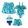 Family Matching Beach Swimwear Mother Daughter Father Son Swimwear Swim Trunks Mom Girls Bikini Swimsuit Dad Boys Family Clothes 3