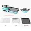 3 in 1 Korean Electric Dish Hot Pot Bbq Ramen Soup Hot Pot Grill Plate Instant Kitchen Fondue Non-Stick Electric Baking Pan EU 5