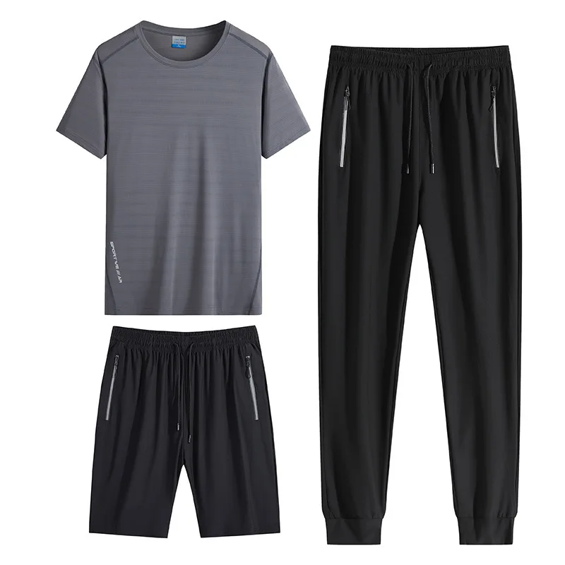 

2023 Summer Breathable 3 Piece Men Shorts Running Set Tracksuit Men Fashion Clothing Sport Style Japan Loose Sweatsuit