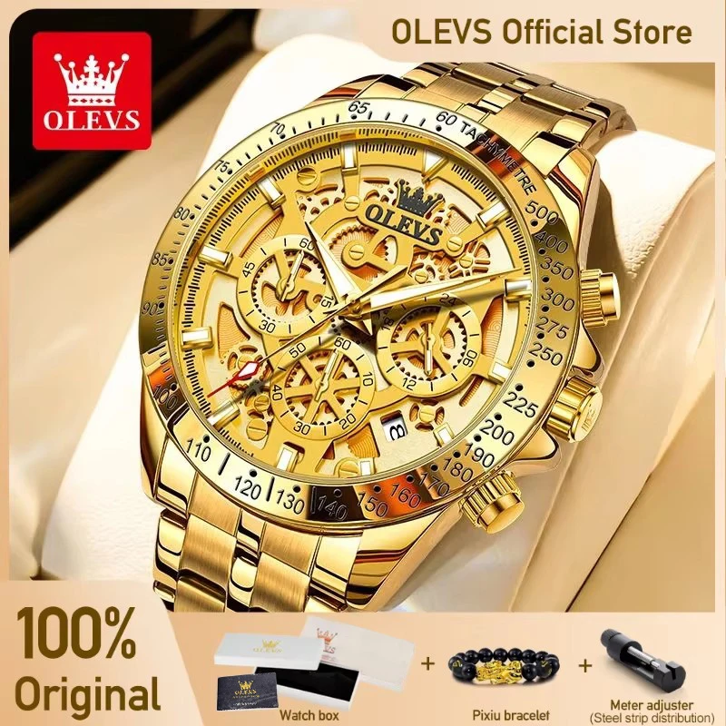 OLEVS 9913  Men's Watches Original Quartz Watches For Men Waterproof Luminous Chronograph Date 24 Hours Watches Luxury Men