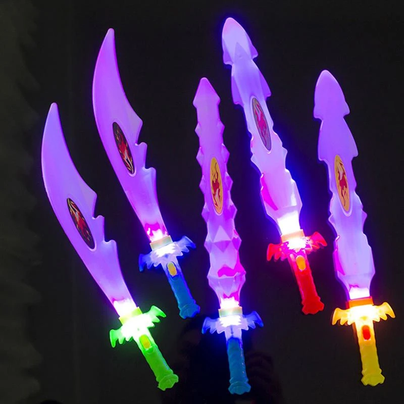 8 Pcs Luminous Swords Toys Kids Light Up Flashing Wands Led Sticks