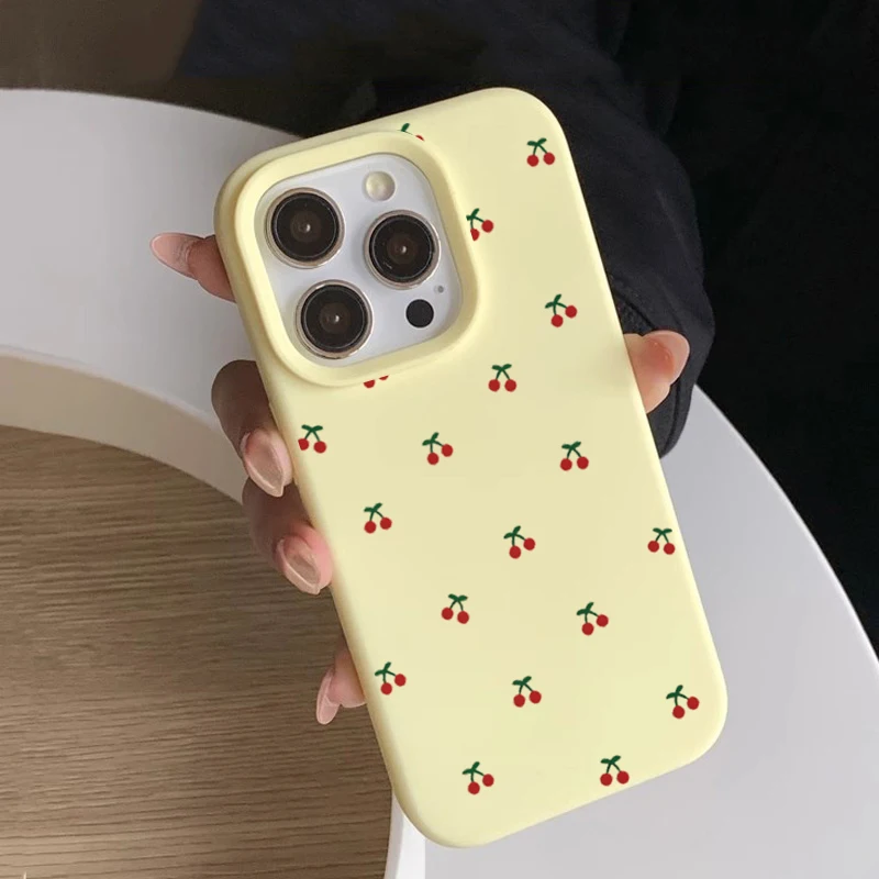 ตัวเลือกสินค้า เคสซิลิโคนนิ่ม iPhone 15/16 Plus ลายการ์ตูนเชอร์รี่น่ารัก