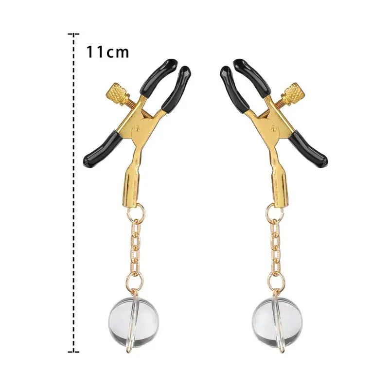 Adjustable Pearl Nipple Clamps With Bells Sexy Nipple Stimulation_voghion.com