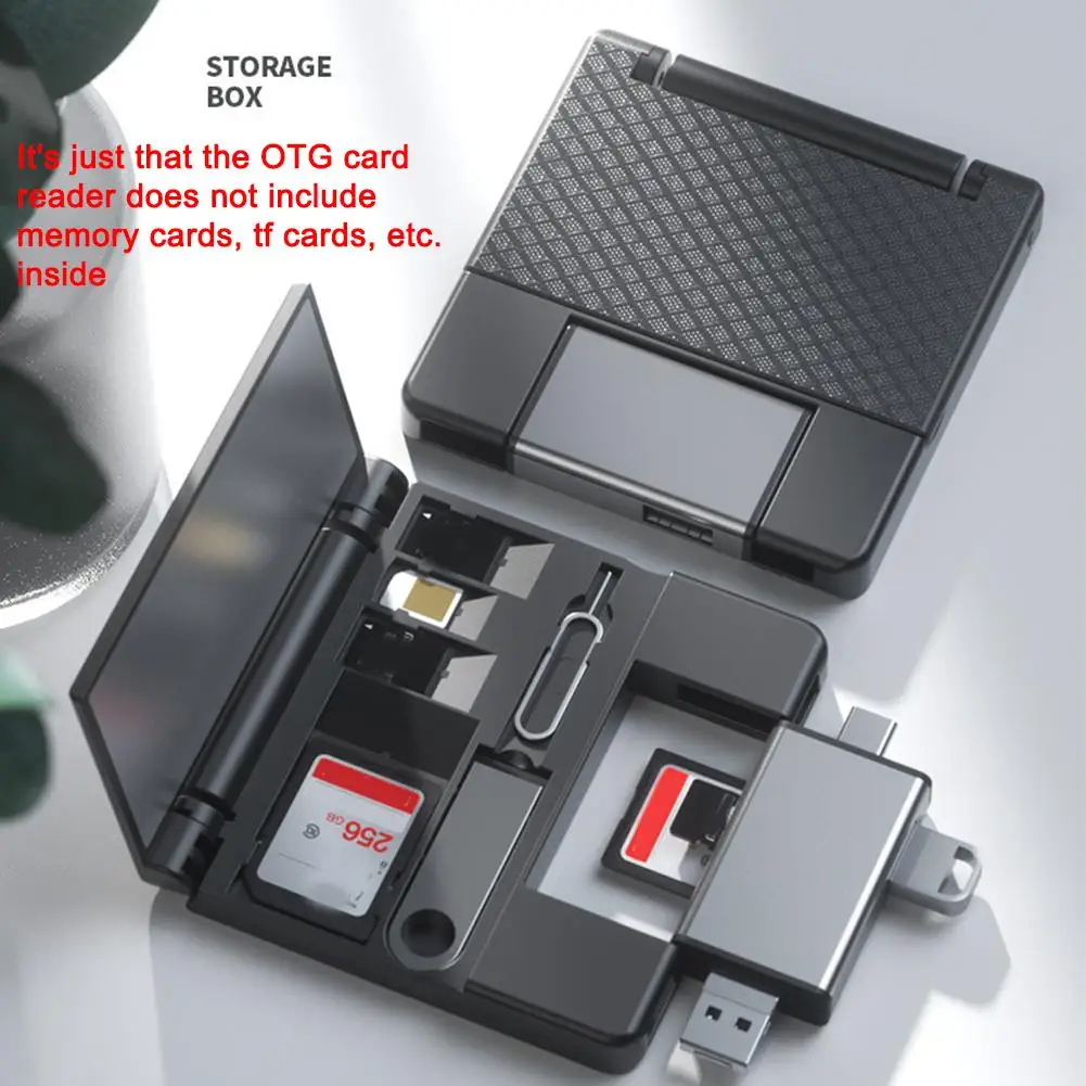 

Multifunction 7 In 1 OTG SD Card Reader USB Type-C Adapter TF SD SIM Card Pin Storage Box For Laptop Smart Accessories D6R3