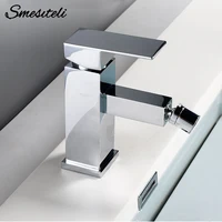 ก๊อกน้ำอ่างล้างหน้าห้องน้ำโครเมียม/ดำ/ทองขัดเงา หมุนได้ 360 องศา ก๊อกน้ำผสมแบบฝังฝาปิดทรงสี่เหลี่ยม ด้ามจับเดี่ยว รูเดียว น้ำร้อนน้ำเย็น 1