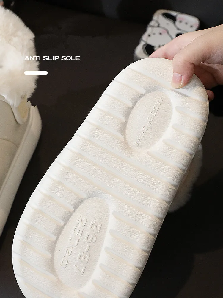 Cotton Boots Shoes For Women Winter Plush Couples Warmth Thick Soles Slipper Indoor Home Slippers Man Slipper