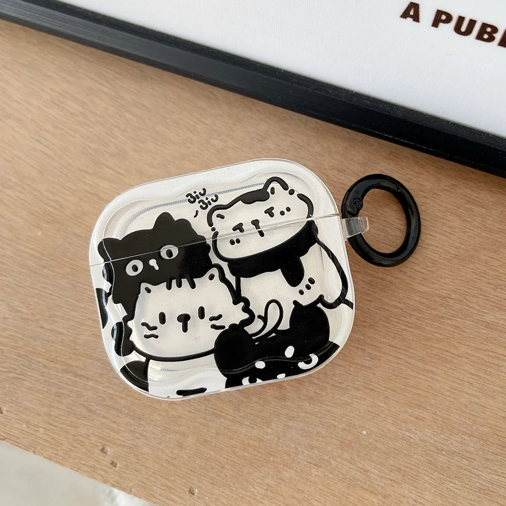 lazy cat AirPods full transparent earphone case-thick - Shop 673studio  Headphones & Earbuds - Pinkoi