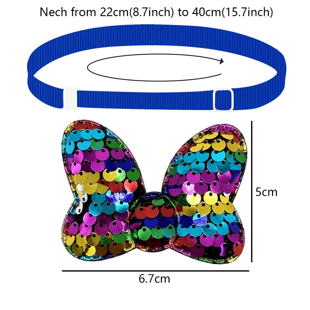 50/100PCS Sequin Style Dog Bow Ties Bowknot for Dogs Cat Grooming Accessories Pet Dog Adjustable Bowtie Pet Product Wholesale 6