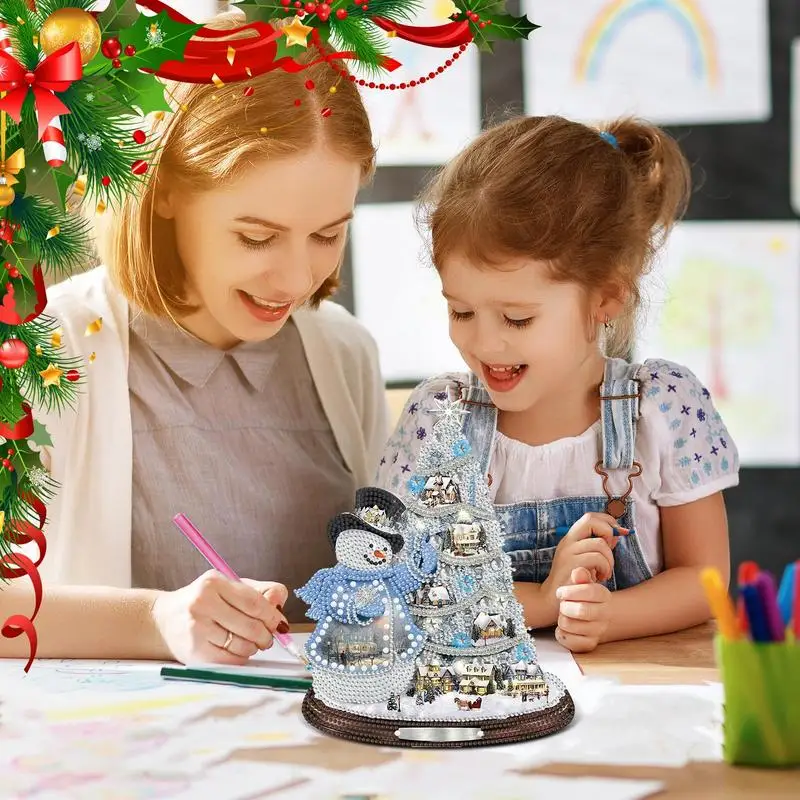 

Crystal Rhinestone Christmas Craft Art Kit Christmas Rhinestone Painting Ornaments Snowman for Wall Home Decor in Bedroom