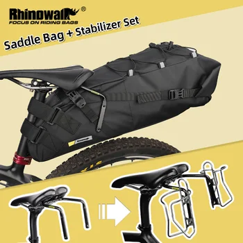 Rhinowalk Borsa laterale per bici + set stabilizzatore Impermeabile 13L Grande capacità più stabile per bici da strada MTB Può adattarsi alla portaborraccia
