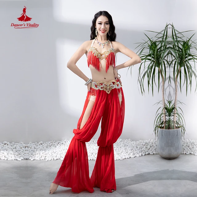 Costume de danse du ventre pour femmes, 3 pièces, soutien-gorge, ceinture,  jupe en mousseline - AliExpress