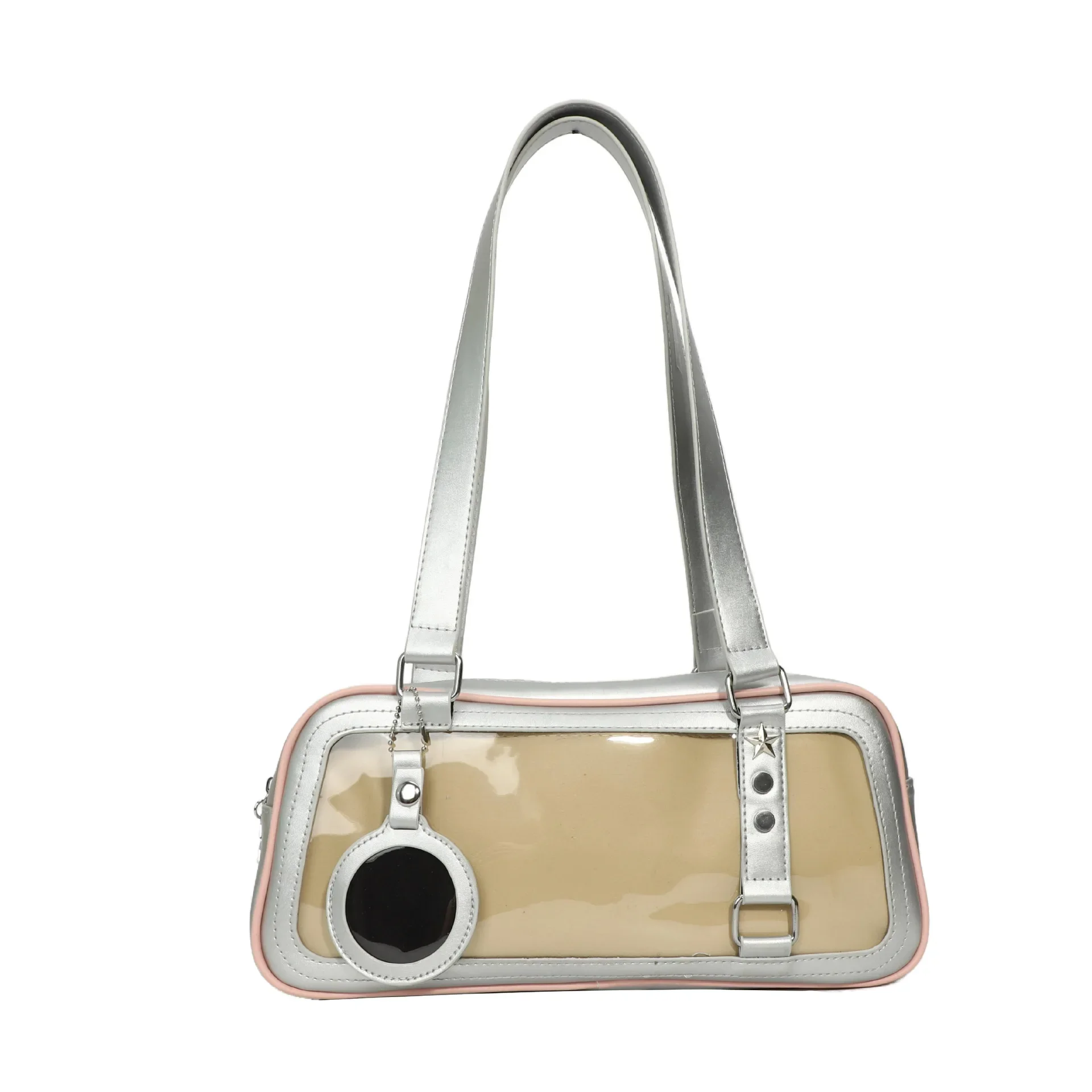 Bolso japonés Y2k, bolso transparente que combina con todo, bolso de hombro de PU para adolescentes, bolso de verano, bolso de mano para mujer