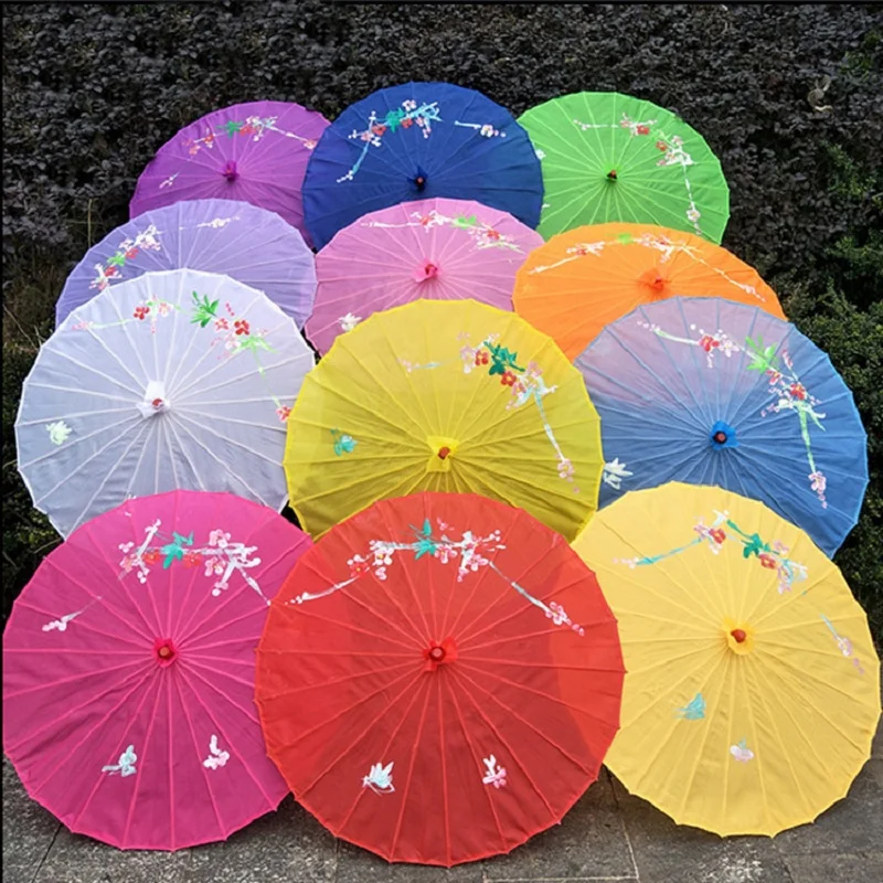 10pcsChinese sztuka bambusowe oprawki jedwabny Parasol zdjęcie ślubne Parasol rekwizyty taneczne jedwab, w stylu Vintage Parasol rekwizyty taneczne ślubny dom Dec