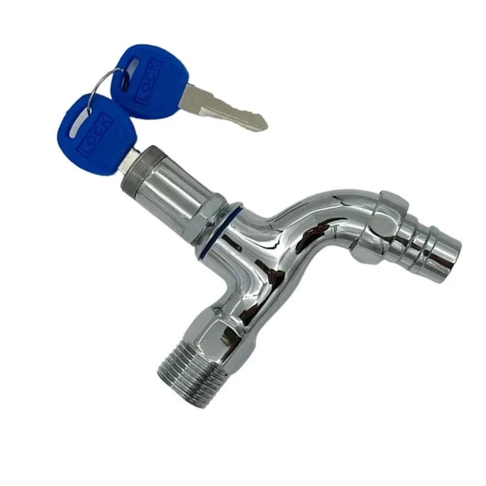 Anti-theft Faucet Water Tap 1/2 "male Thread Metal Rotary Switch Alloy Faucet Bibcock Kitchen Outdoor Garden Lock Key water tap faucet garden bibcocks