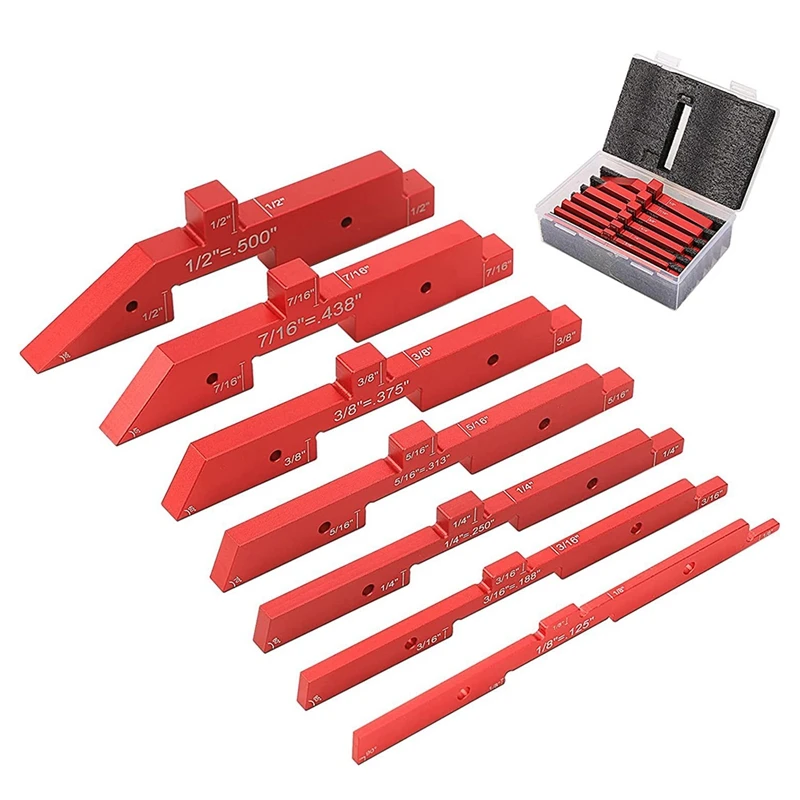 AA51-7Pcs Aluminum Precision Setup Blocks Height Gauge Set For Router Table Saw Accessories And Angle Woodworking Set Up