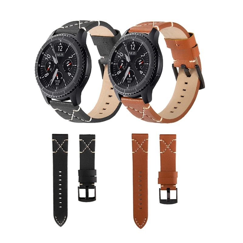 

Leather for samsung galaxy watch 46mm 42mm band for samsung active watch band 22mm for galaxy watch active 2 strap