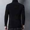 Trend Fashion Autumn Winter Sweaters Men Solid Turtleneck Mink Cashmere Thicken Smart Casual Long Sleeve Pullovers Knitted Tops 2