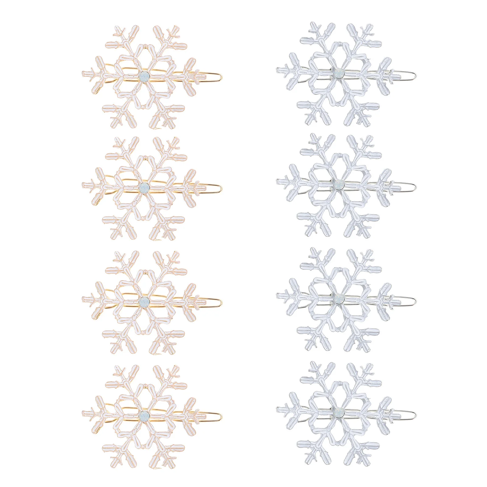 

Christmas Snowflake Hair Clips 8Pcs Snowflake Hair Barrettes Shiny Bobby Xmas Hair Styling Tools for Christmas Hair Decoration