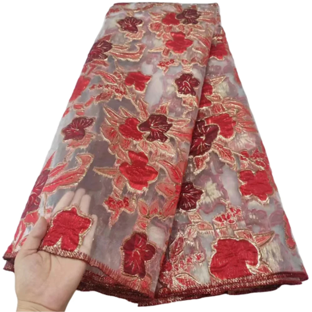 

2023 High Quality African Brocade Lace Fabric Latest Embroidery Jacquard French Lace Fabric For Nigerian Wedding Dress