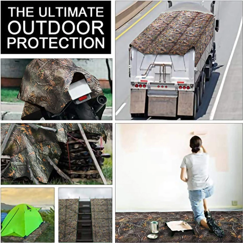 Tarpaulin Awning Shade 6*10 8*10/12 10*12 FT Outdoor Garden Canopy Camping Tarp Sun Shelter Sunshade Net Outdoor Awnings Rainproof Tarpaulin