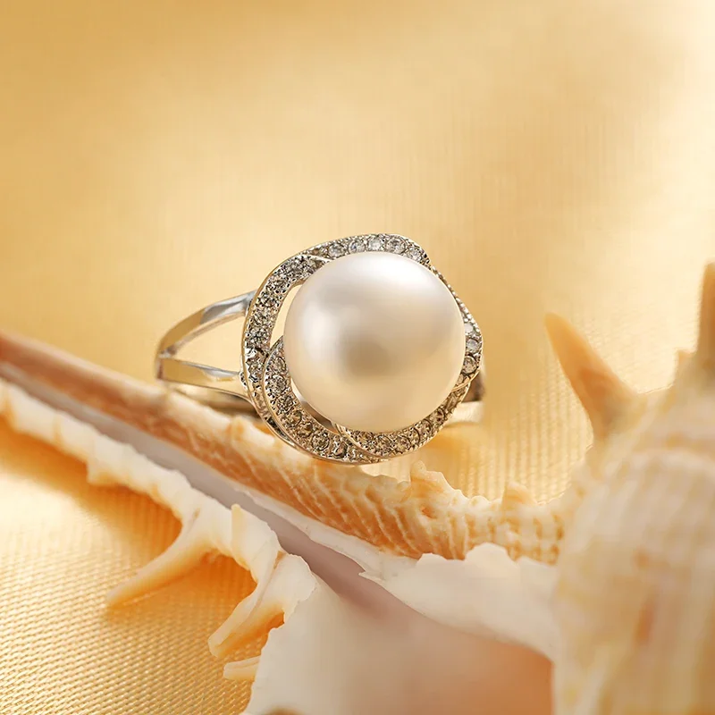 Rainbow Freshwater Pearl 925 Silver Ring(サイズ調節リング) Freshwater Pearl Ring,Women's Ring,925 Sterling Silver Ring