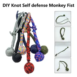 Bracelet d'auto défense de 38cm, poing de singe, bricolage, corde en acier EDC, brise vitre cassé, porte clés de sécurité personnelle 