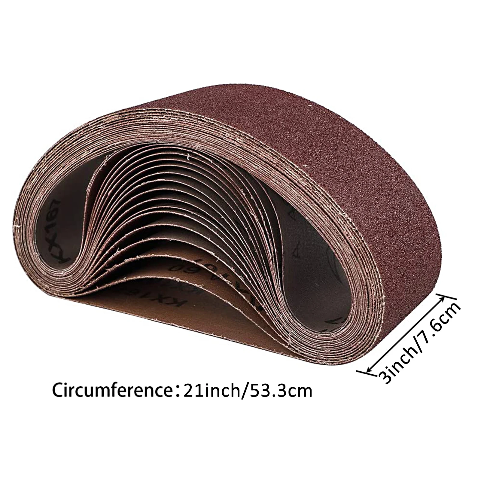 21x3 Inches Sanding Belt (533*76mm) 18 Pack Aluminum Oxide Sanding Belts (3 Each of 60 80 120 180 240 400 Grits) for Belt Sander