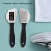 3 Side of Cleaning Brushes for Suede Leather Nubuck Three Side Cleaning Shoe Brush High Quality Black S Shape Boot Shoes 4