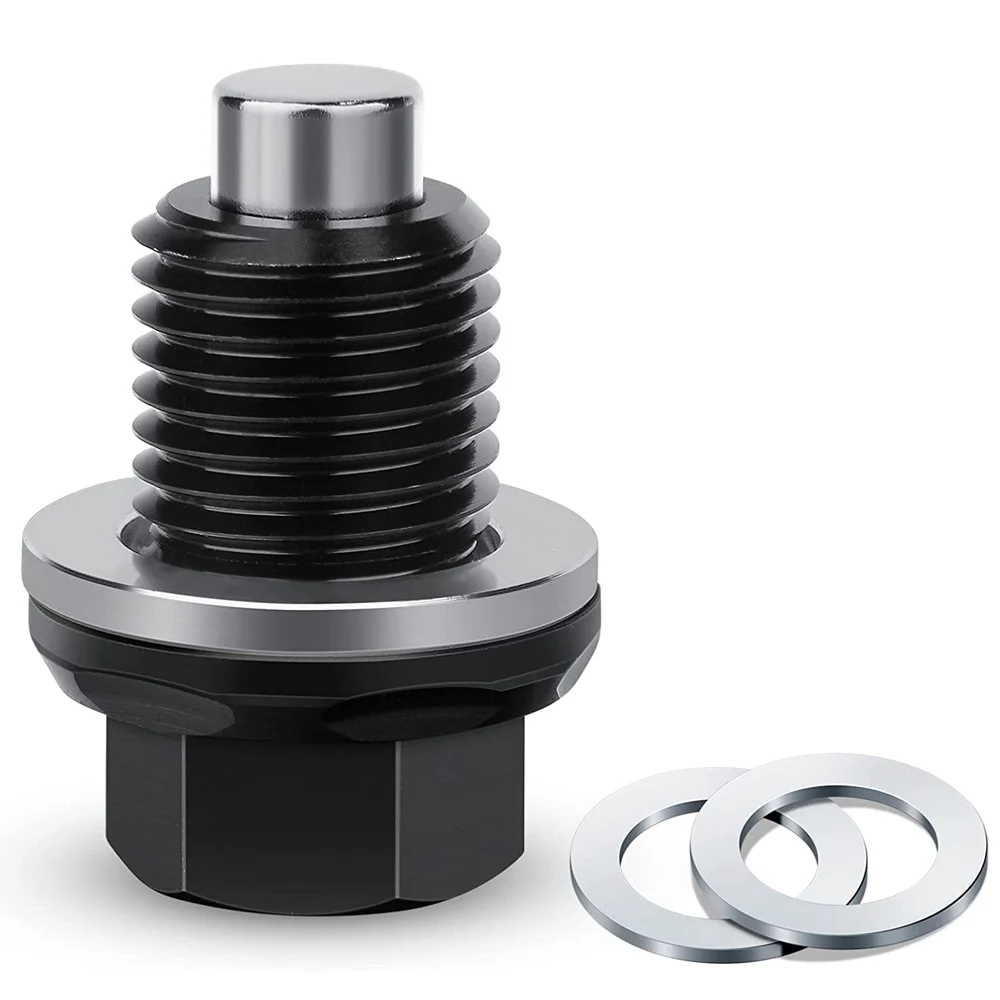 Magnetic oil drain plug M14 x 1.5 Aluminum Magnetic Oil Drain Plug Fit for Honda / Ford / Hyundai Crush Washer Gasket Universal