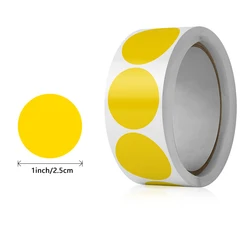 Round Heart Handmade Stickers - 1 - inch Black, White, and Pink Paper Decorations for Scrapbooking and Gifts (Round - Yellow)