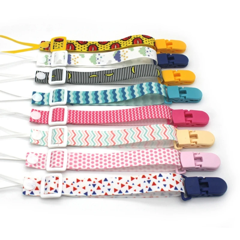 HUYU Cartoon Print Pacifier Clip Chain Baby Teether Pacifier Chain Strap Holder Clip