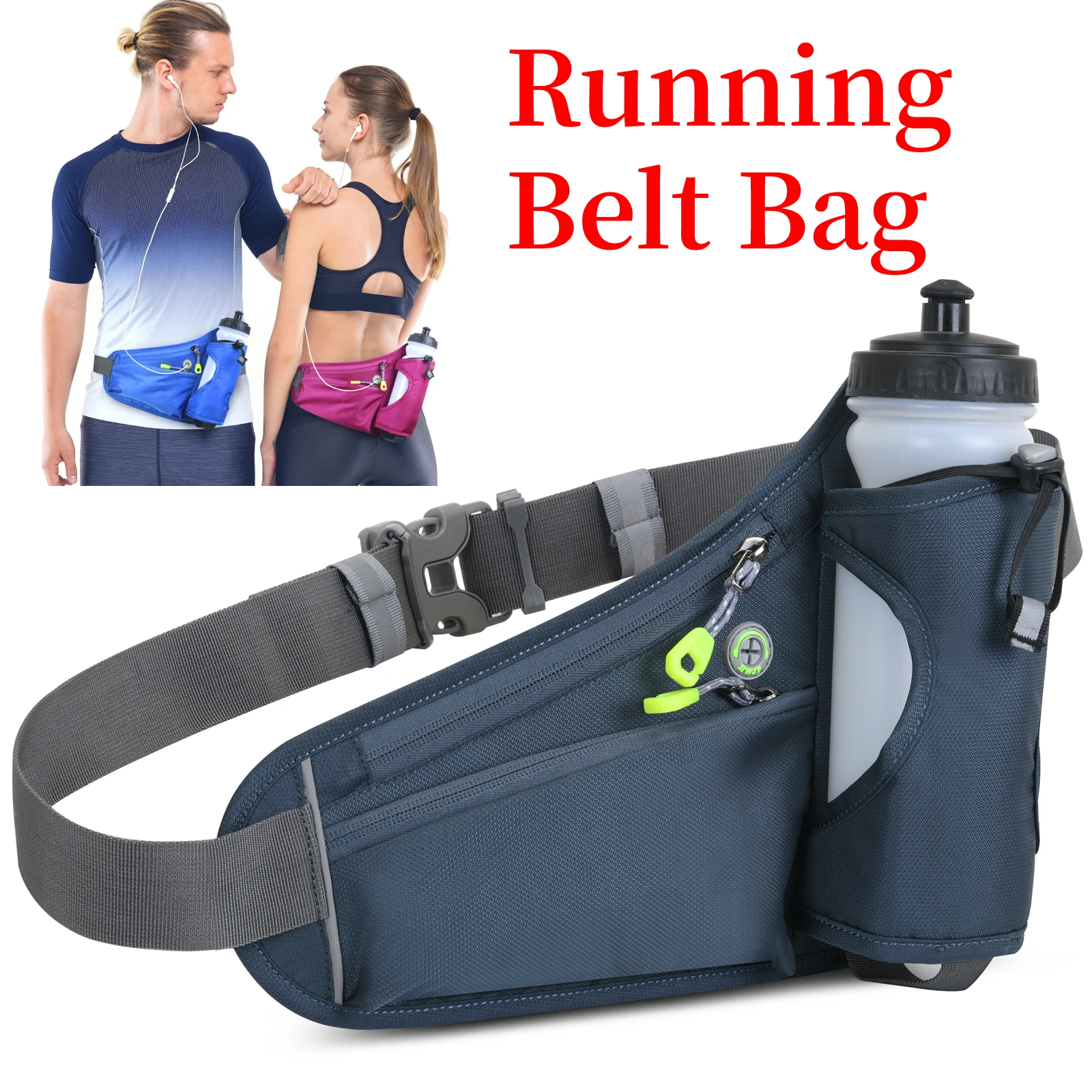 Sports Hydration Belt Bag Running Belt Waist Pack Bum Bag Water Bottle Holder Men Women Running Cycling Hiking Walking Running Waist Bag Waist Bag Running Belt