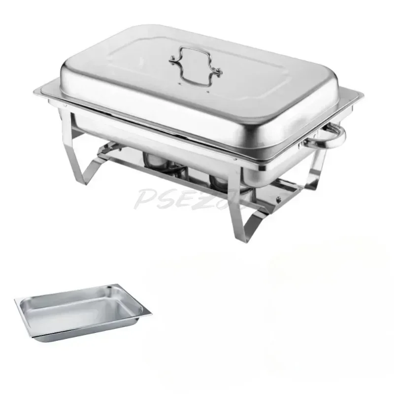 Silver Stainless Steel et Stove Alcohol Heating Hotel Restaurant Banquet Insulated Hot Pot Multi-purpose Serving Plate